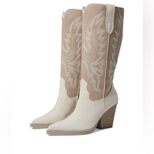 Dolce Vita Women's Blanch Fashion Boot size 6 western cream white tan